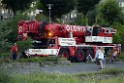 Koelner Seilbahn Gondel blieb haengen Koeln Linksrheinisch P784